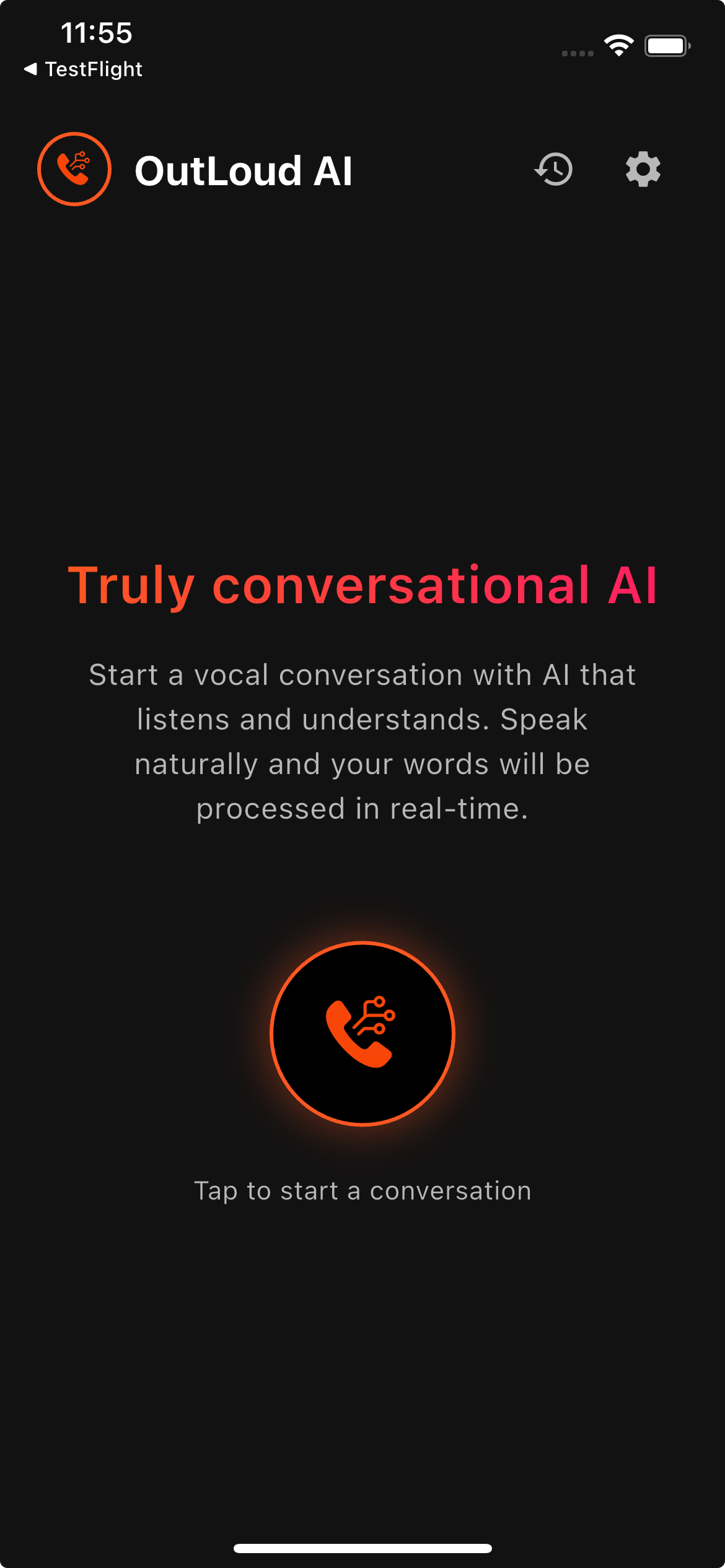 OutLoud App - Start Conversation